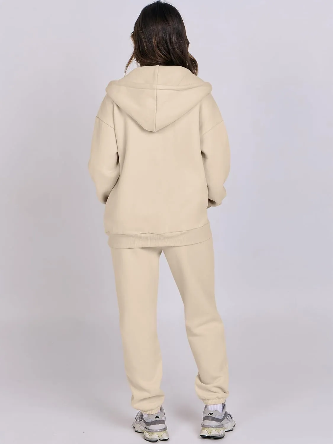 ANRABESS Womens 2 Piece Outfits Sweatsuits Oversized Zip Up Sweatshirt Jogger Sweatpants Tracksuit Sweat Lounge Matching Set