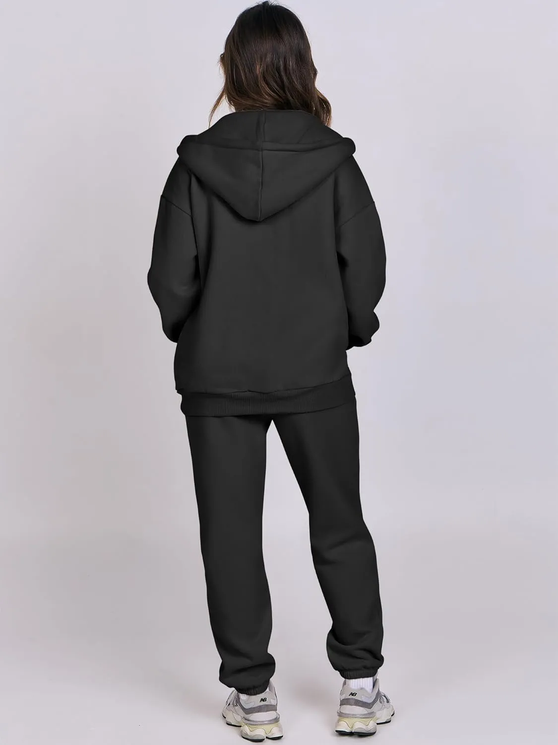 ANRABESS Womens 2 Piece Outfits Sweatsuits Oversized Zip Up Sweatshirt Jogger Sweatpants Tracksuit Sweat Lounge Matching Set