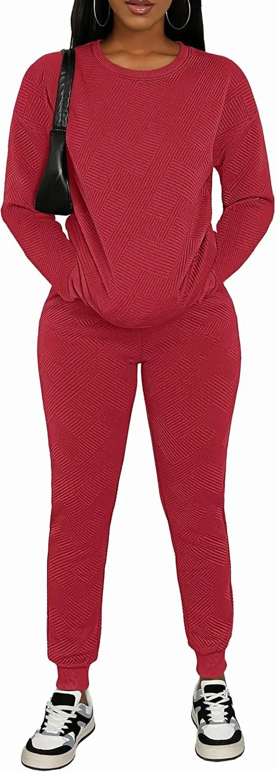 AOMONI Track Suits for Women Set Sweatsuit Sets 2 Piece Long Sleeve Outfits Jogger Sets Pullover with Pockets