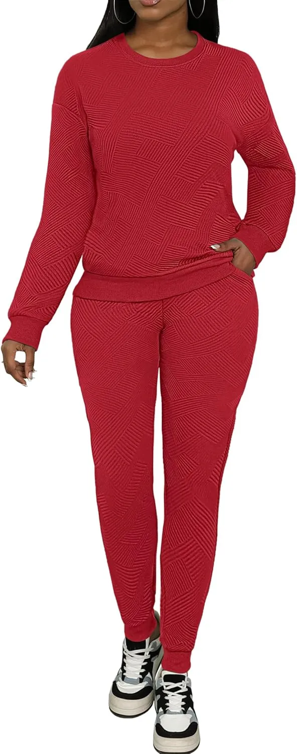 AOMONI Track Suits for Women Set Sweatsuit Sets 2 Piece Long Sleeve Outfits Jogger Sets Pullover with Pockets