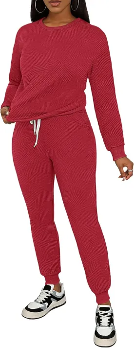AOMONI Track Suits for Women Set Sweatsuit Sets 2 Piece Long Sleeve Outfits Jogger Sets Pullover with Pockets