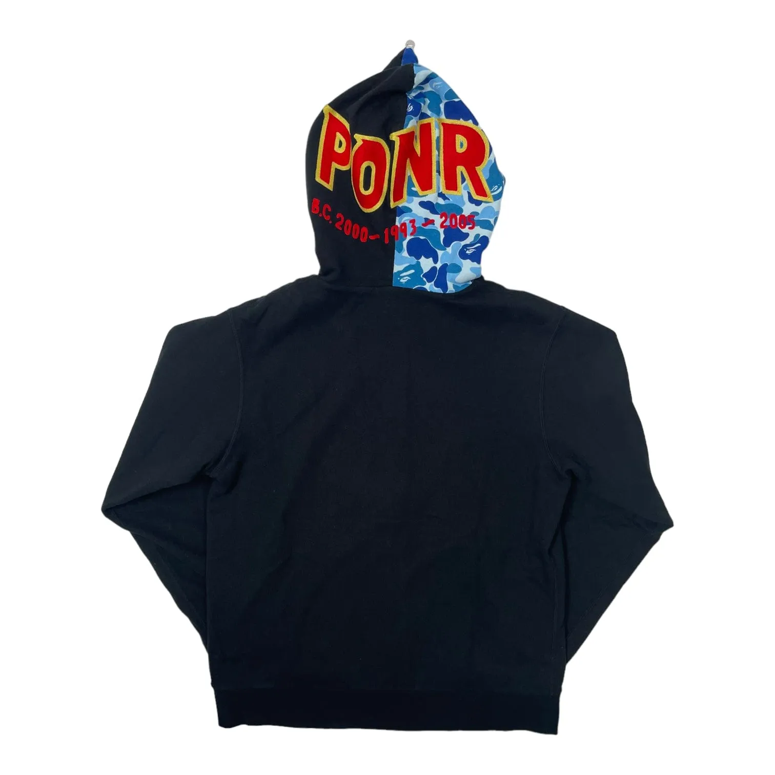 BAPE Color Camo Reversible PONR Shark Full Zip Hooded Sweatshirt Black Baby Blue Pre-Owned