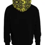 Black Logo Cotton Hooded Sweatshirt Sweater