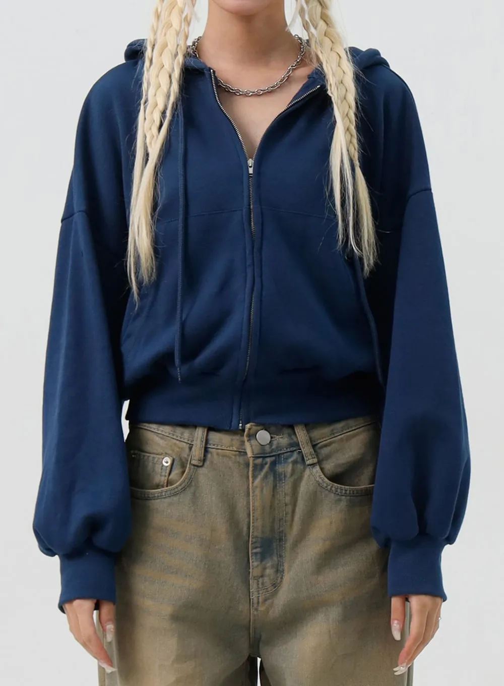 Crop Hooded Zip Up IS307