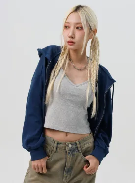 Crop Hooded Zip Up IS307