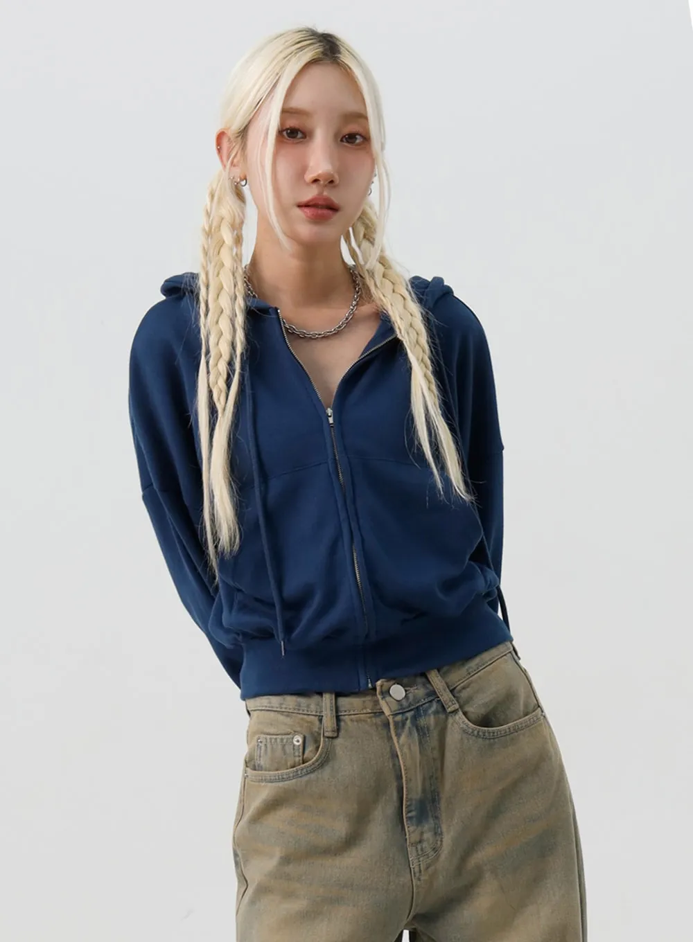 Crop Hooded Zip Up IS307