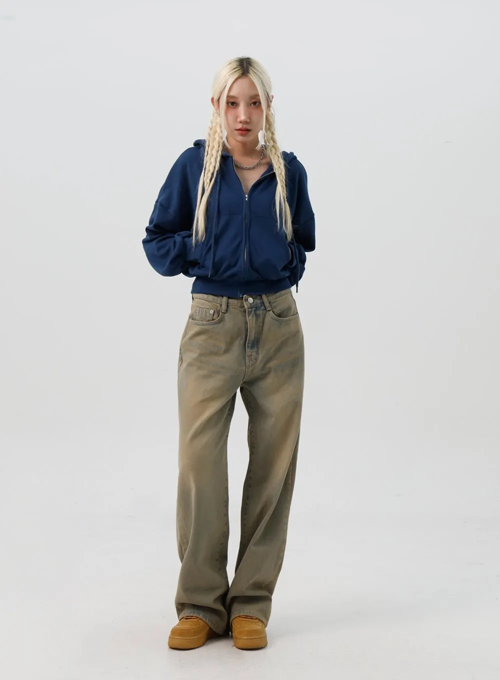 Crop Hooded Zip Up IS307