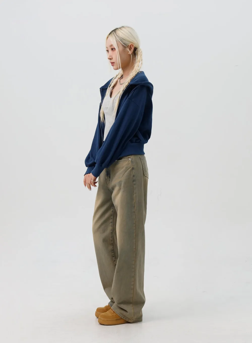 Crop Hooded Zip Up IS307