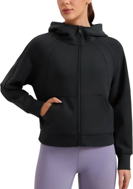 CRZ YOGA Womens SoftAura Full Zip Up Hoodie Workout Casual Hooded Sweatshirt Long Sleeve Athletic Jacket