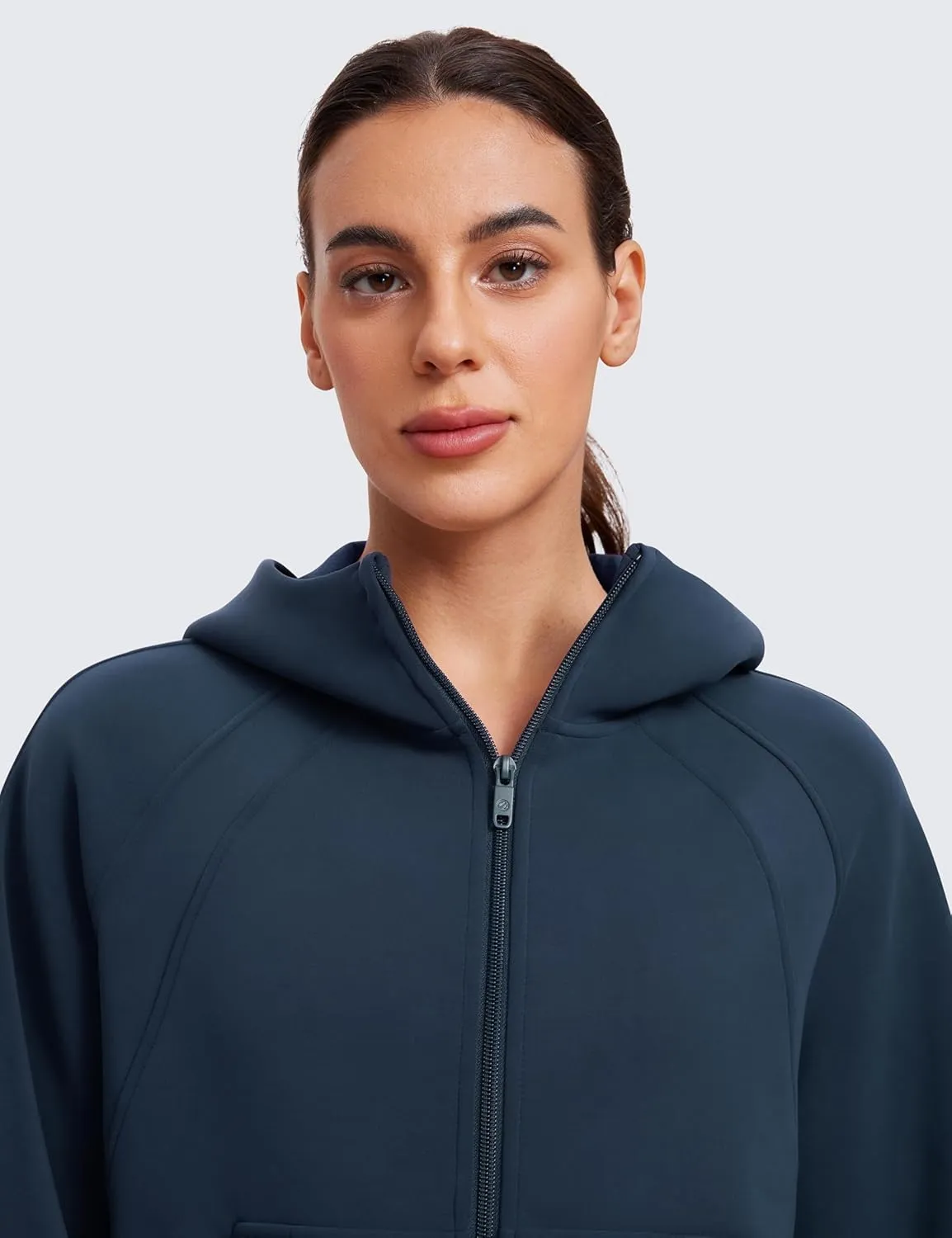 CRZ YOGA Womens SoftAura Full Zip Up Hoodie Workout Casual Hooded Sweatshirt Long Sleeve Athletic Jacket