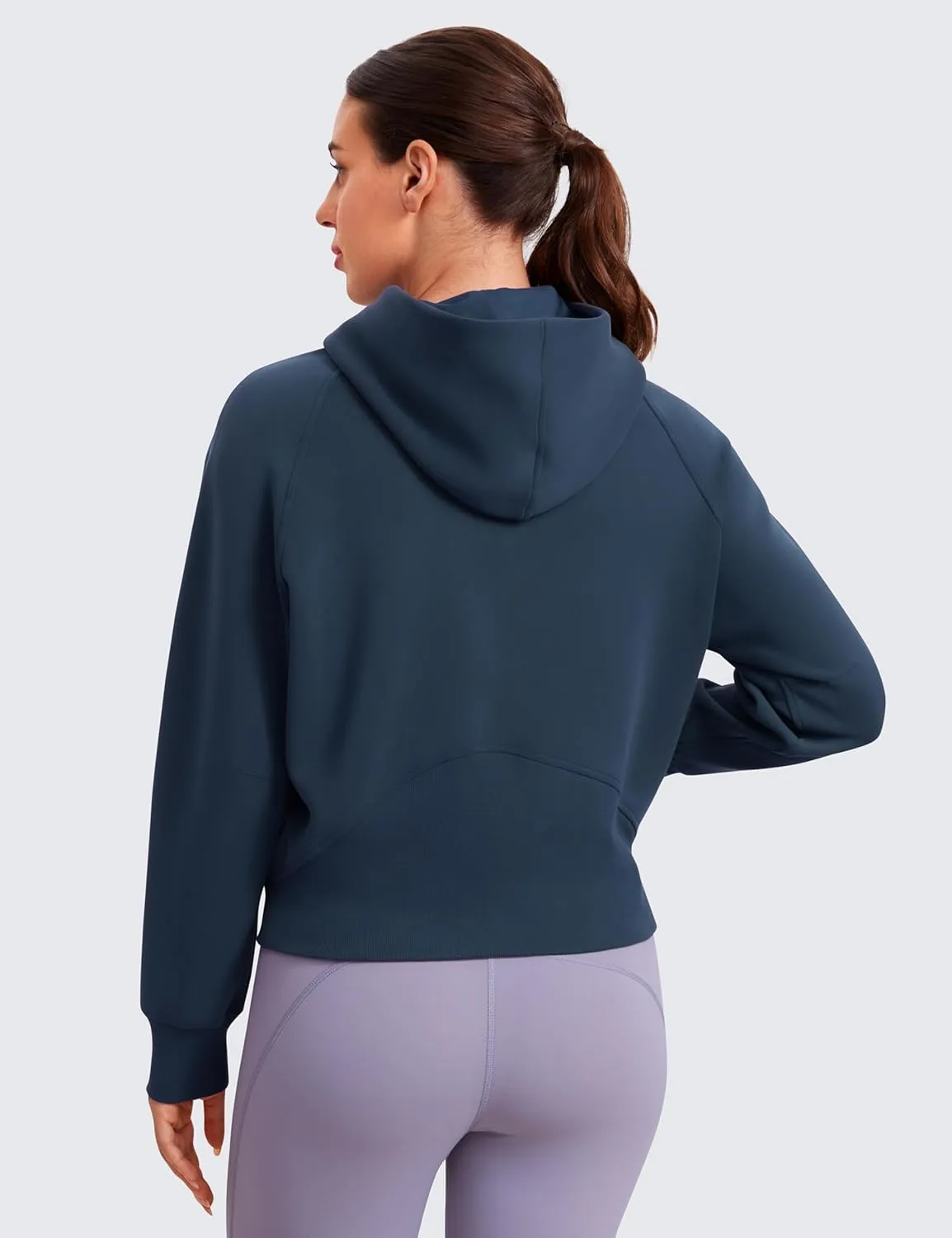 CRZ YOGA Womens SoftAura Full Zip Up Hoodie Workout Casual Hooded Sweatshirt Long Sleeve Athletic Jacket