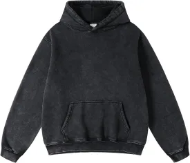 FAIABLE Mens Hoodies Pullover Oversized Hoodie Wash Plush Cotton Hooded Sweatshirt Vintage Heavyweight Hoodie Men Streetwear
