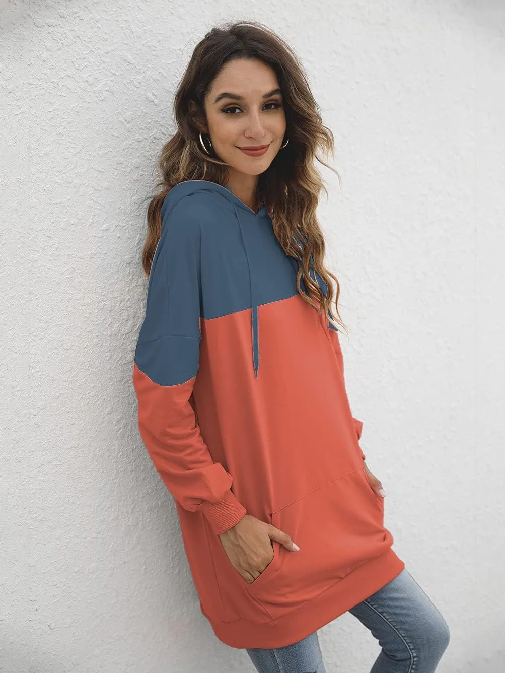 Famulily Womens Oversized Hoodie Extra Long Hooded Tunic Sweatshirt with Pockets