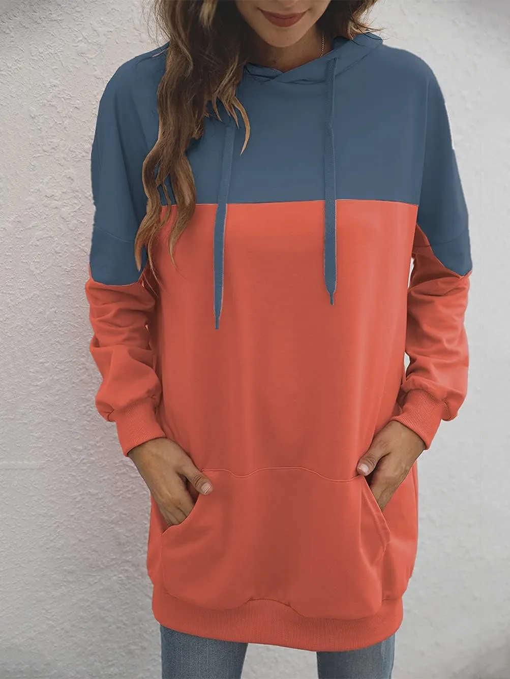 Famulily Womens Oversized Hoodie Extra Long Hooded Tunic Sweatshirt with Pockets