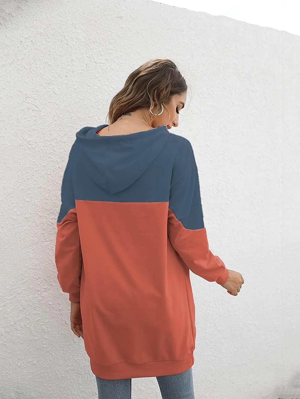 Famulily Womens Oversized Hoodie Extra Long Hooded Tunic Sweatshirt with Pockets