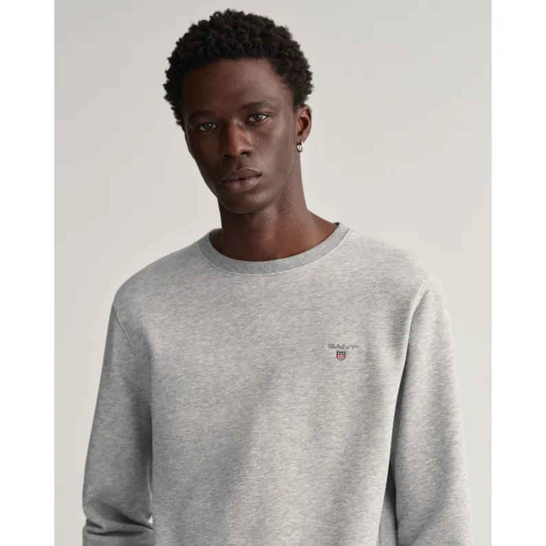 GANT Original Crew Neck Sweatshirt 2046072 GREY MELANGE