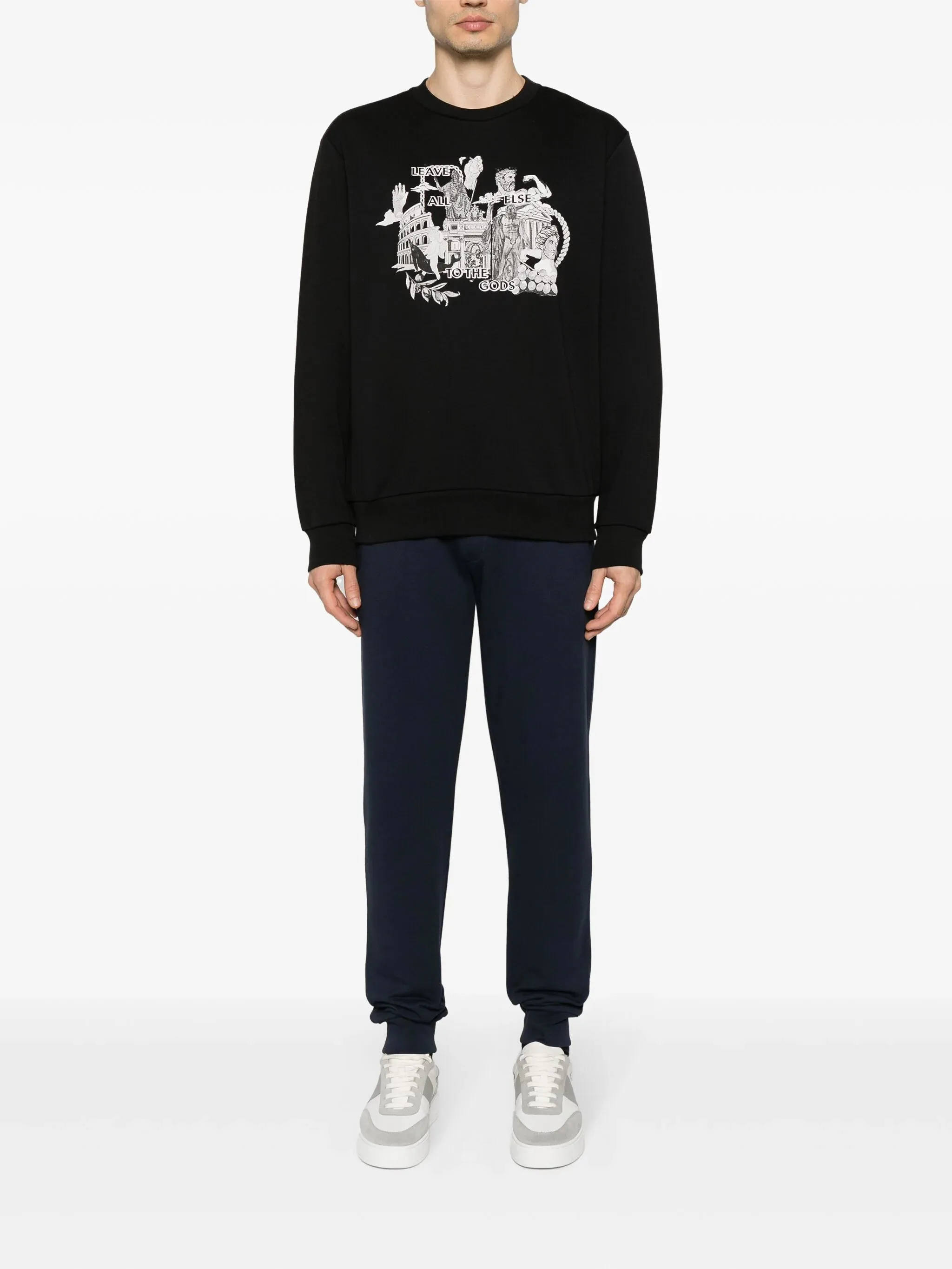 Gods Print Sweatshirt (Black) - I24E01363179000