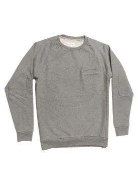 Grey Melange Elbow Patch Crew Neck Sweatshirt