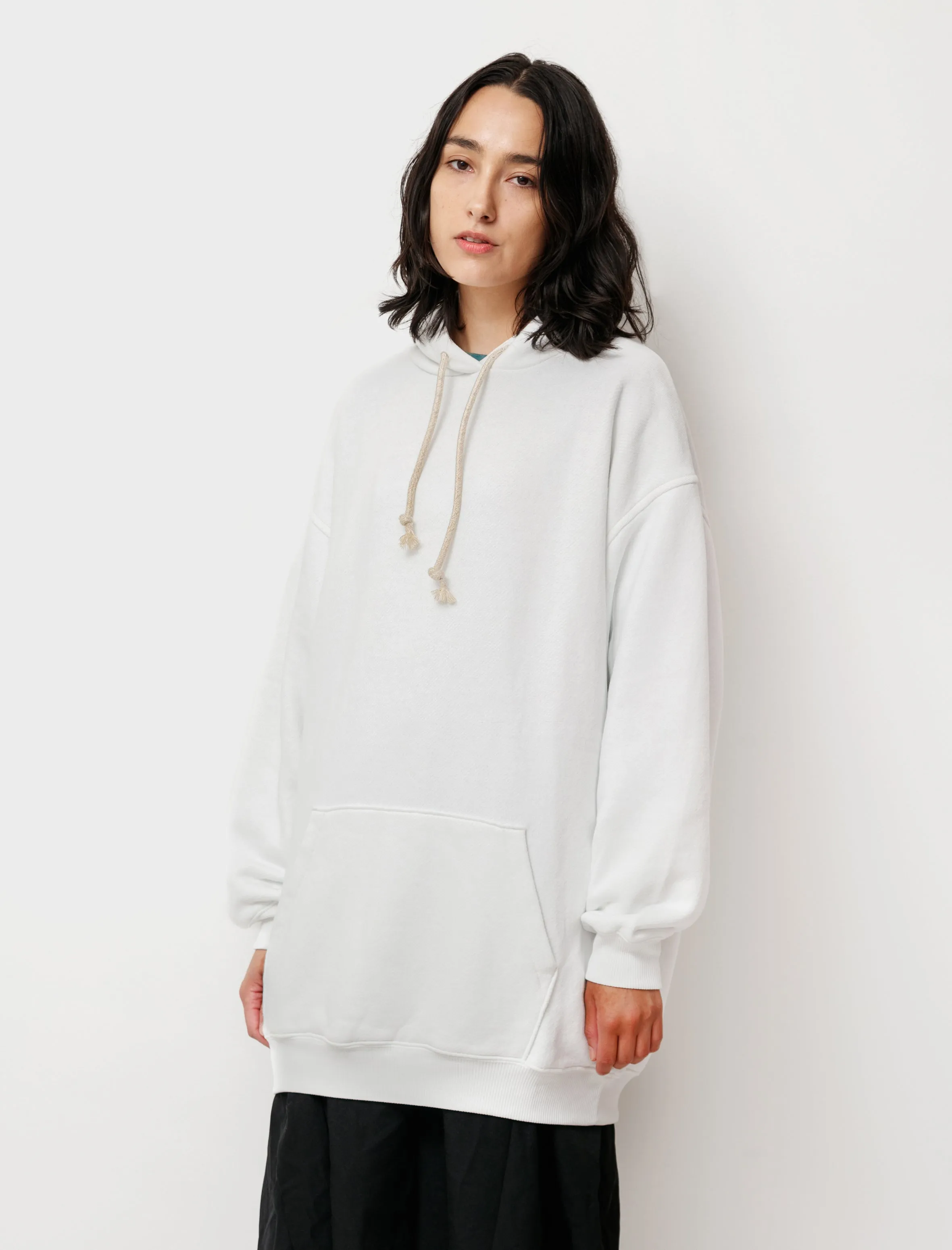 Hooded Sweatshirt Reverse Label Optic White