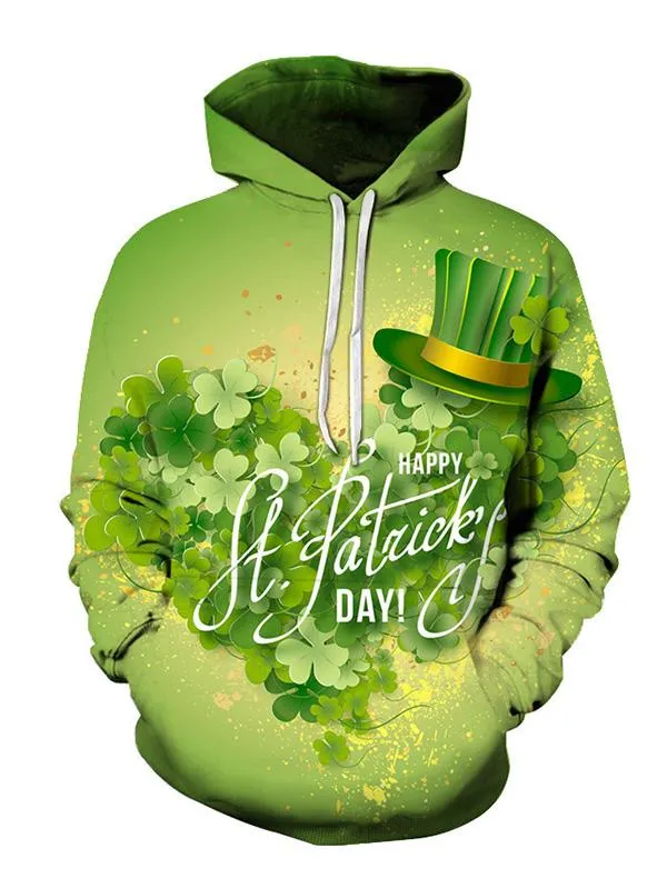 Irish Clover Hoodie St. Patrick's Day Shamrock Hooded, Drink Beer Shirt, Let Drink Patrick Day