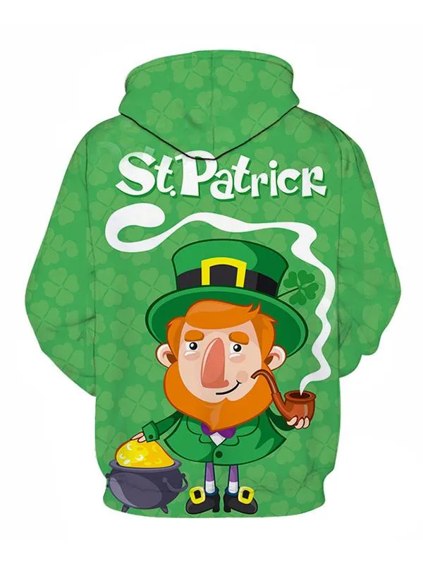 Irish Clover Hoodie St. Patrick's Day Shamrock Hooded, Drink Beer Shirt, Let Drink Patrick Day