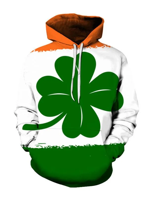 Irish Clover Hoodie St. Patrick's Day Shamrock Hooded, Drink Beer Shirt, Let Drink Patrick Day