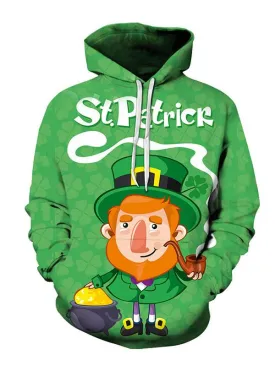 Irish Clover Hoodie St. Patrick's Day Shamrock Hooded, Drink Beer Shirt, Let Drink Patrick Day