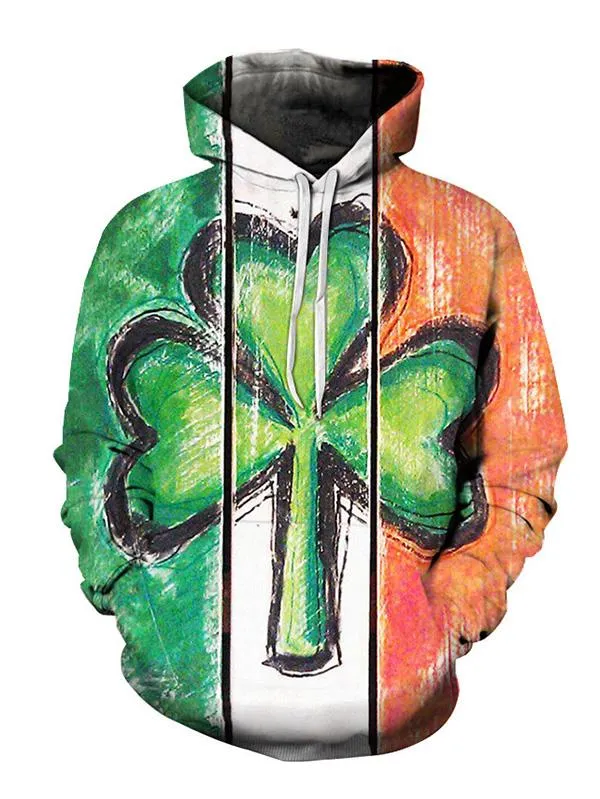 Irish Clover Hoodie St. Patrick's Day Shamrock Hooded, Drink Beer Shirt, Let Drink Patrick Day