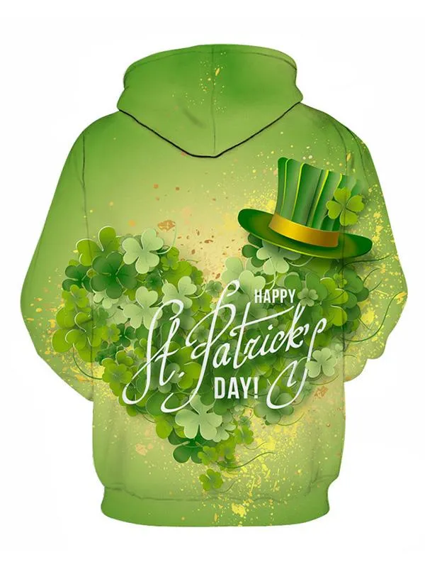 Irish Clover Hoodie St. Patrick's Day Shamrock Hooded, Drink Beer Shirt, Let Drink Patrick Day