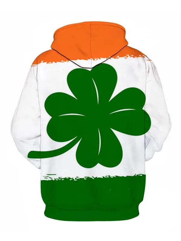 Irish Clover Hoodie St. Patrick's Day Shamrock Hooded, Drink Beer Shirt, Let Drink Patrick Day