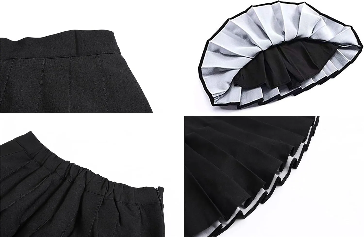 Joe Wenko Girls Women's Pleated Skirt, High Waist School Uniform A-Line Short Skirt