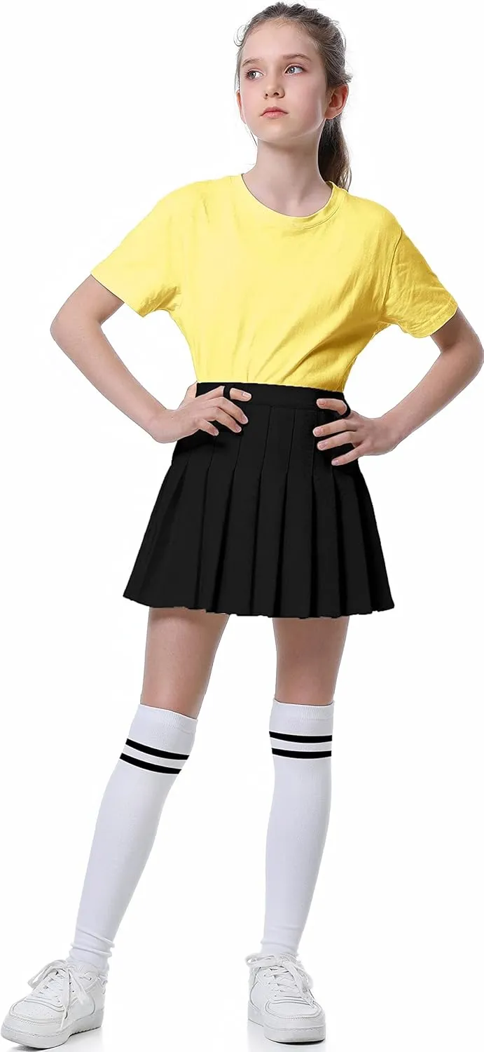 Joe Wenko Girls Women's Pleated Skirt, High Waist School Uniform A-Line Short Skirt