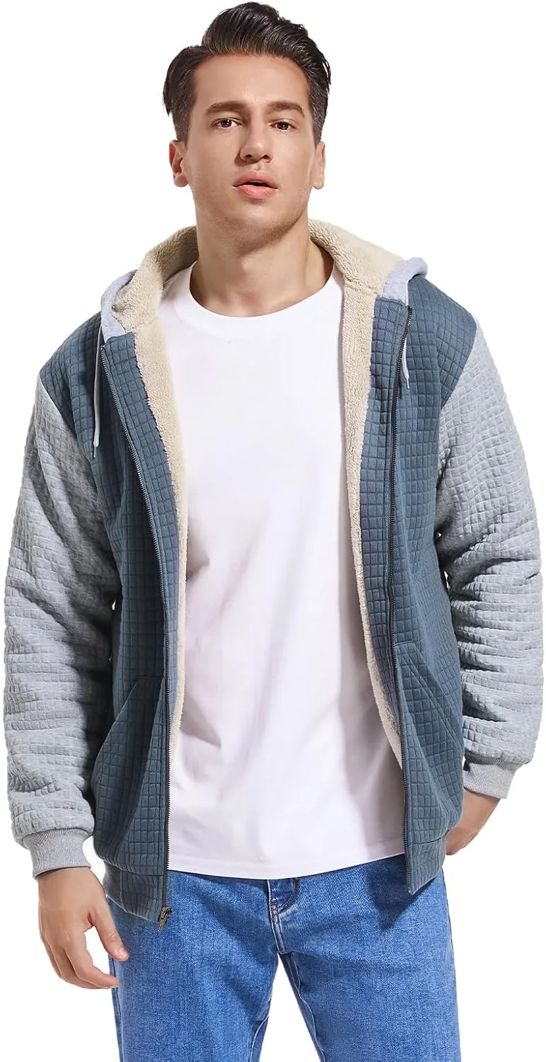 Men's Fleece Heavyweight Full Zip Hoodie Sweatshirt Jacket Hooded for Men