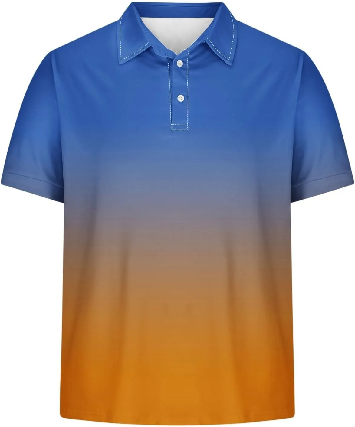 Mens Polo Shirts Short Sleeve Pride Rainbow Stripe Shirt with 3 Buttons Summer Tees Business Work Tops T-Shirt Blouse