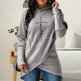 Mid-length slim-fit hooded sweatshirt