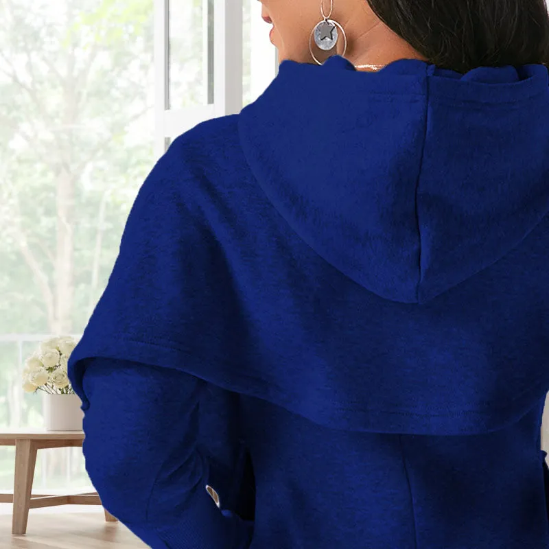 Mid-length slim-fit hooded sweatshirt