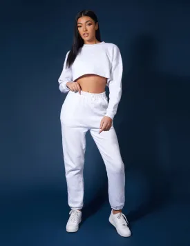 Oversized Cropped Sweat Oatmeal Marl