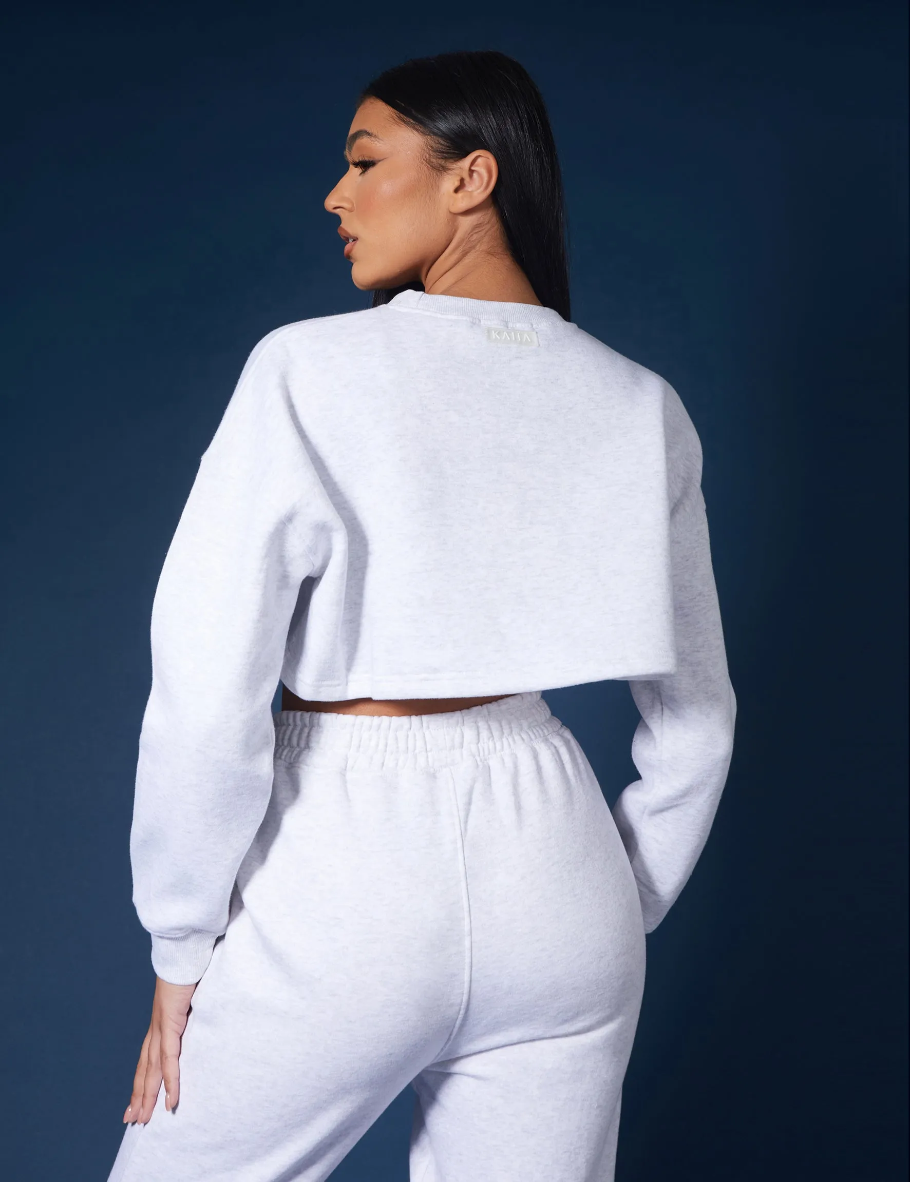 Oversized Cropped Sweat Oatmeal Marl