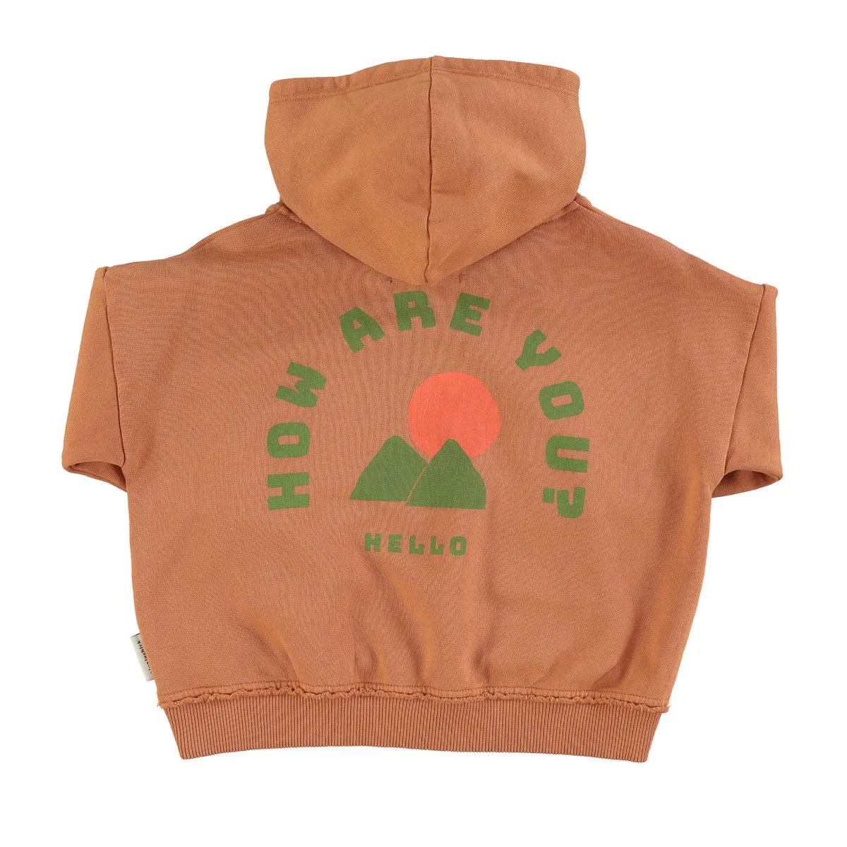 PIUPIUCHICK CAMEL HOW ARE YOU HOODED SWEATSHIRT