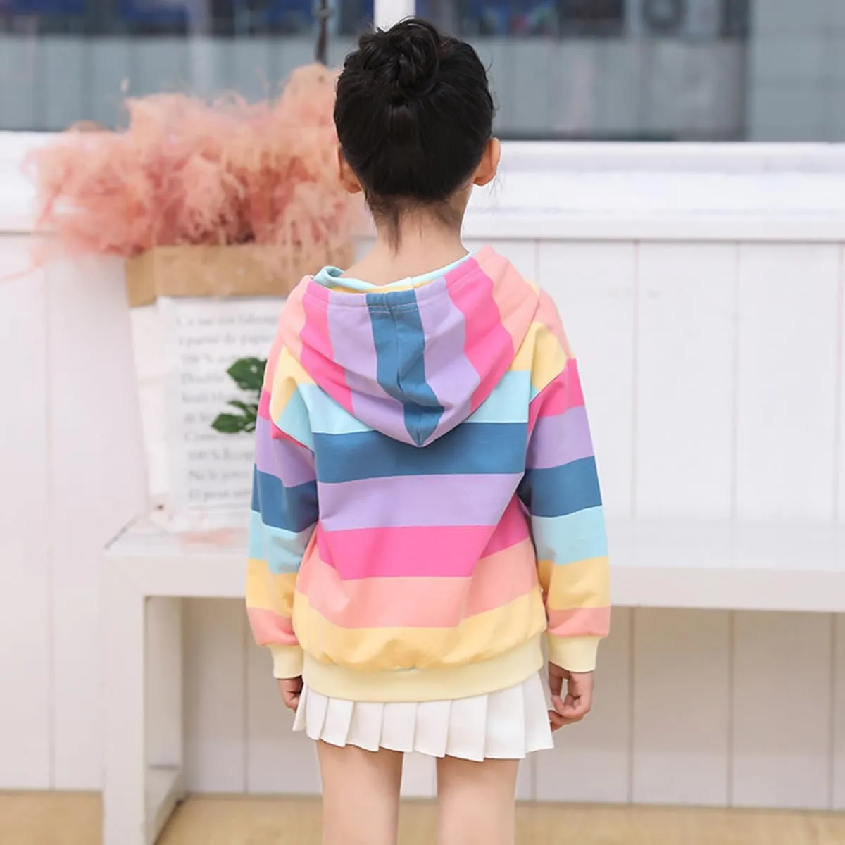 Popshion Toddler Girls Fleece Jackets Cotton Unicorn Hoodie Sweatshirt Fall Winter Zipper Coat Warm Hooded Sweater 2t-7t