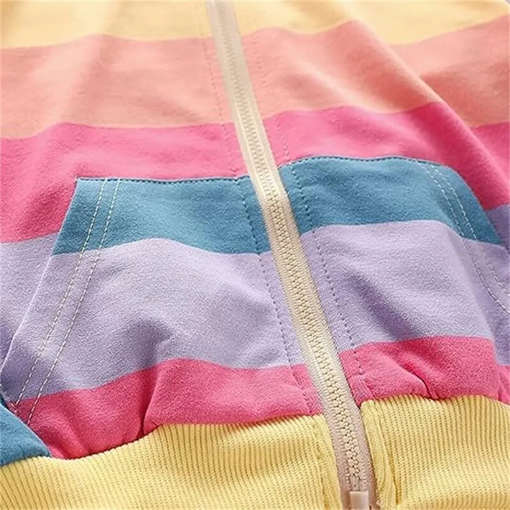 Popshion Toddler Girls Fleece Jackets Cotton Unicorn Hoodie Sweatshirt Fall Winter Zipper Coat Warm Hooded Sweater 2t-7t