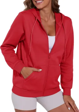 SMENG Womens Zip Up Hoodies Long Sleeve Fit Hooded Sweatshirts 2024 Casual Lightweight Jacket
