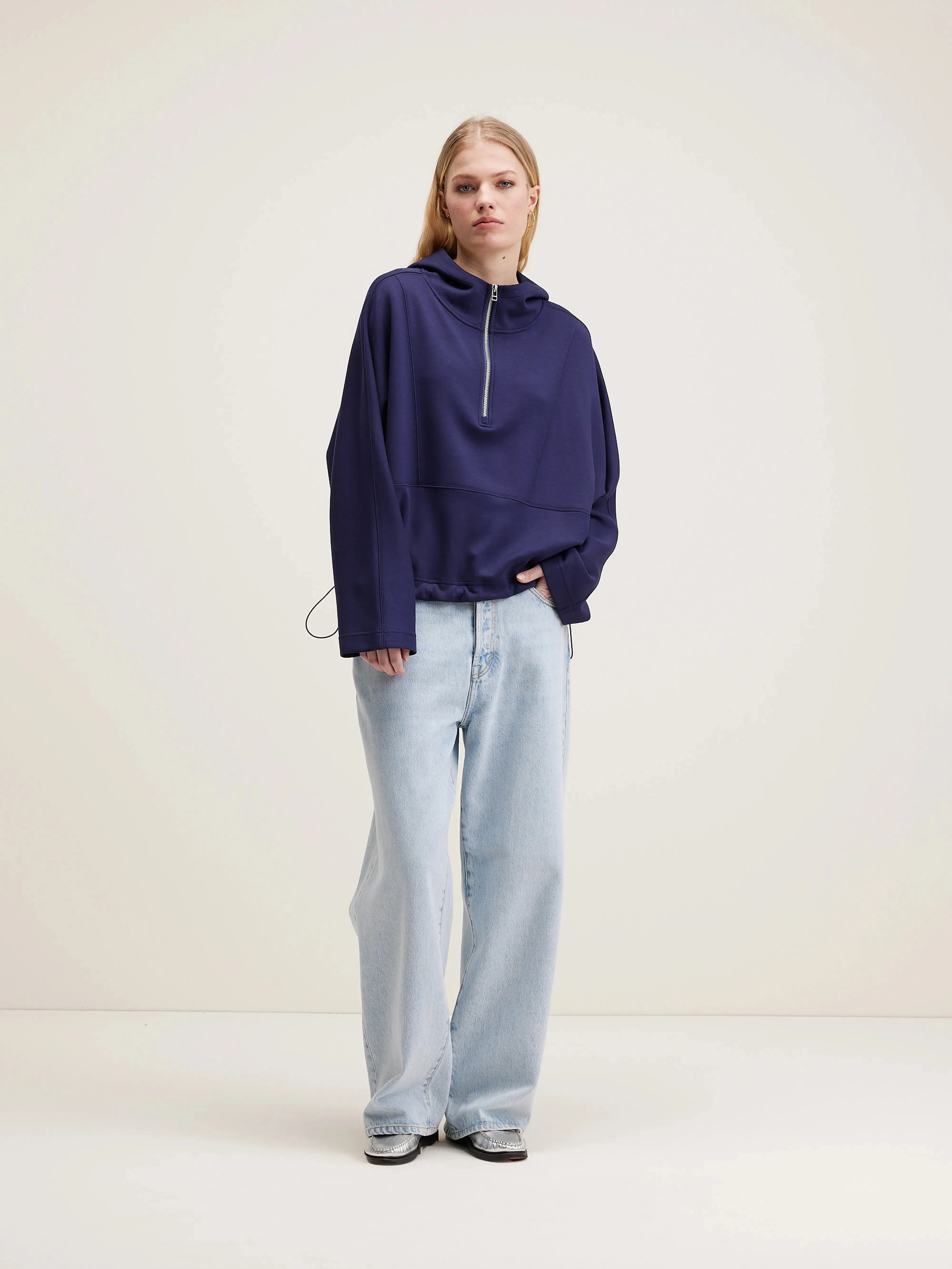 Tates wide-sleeve hoodie (242 / W / NAVAL)