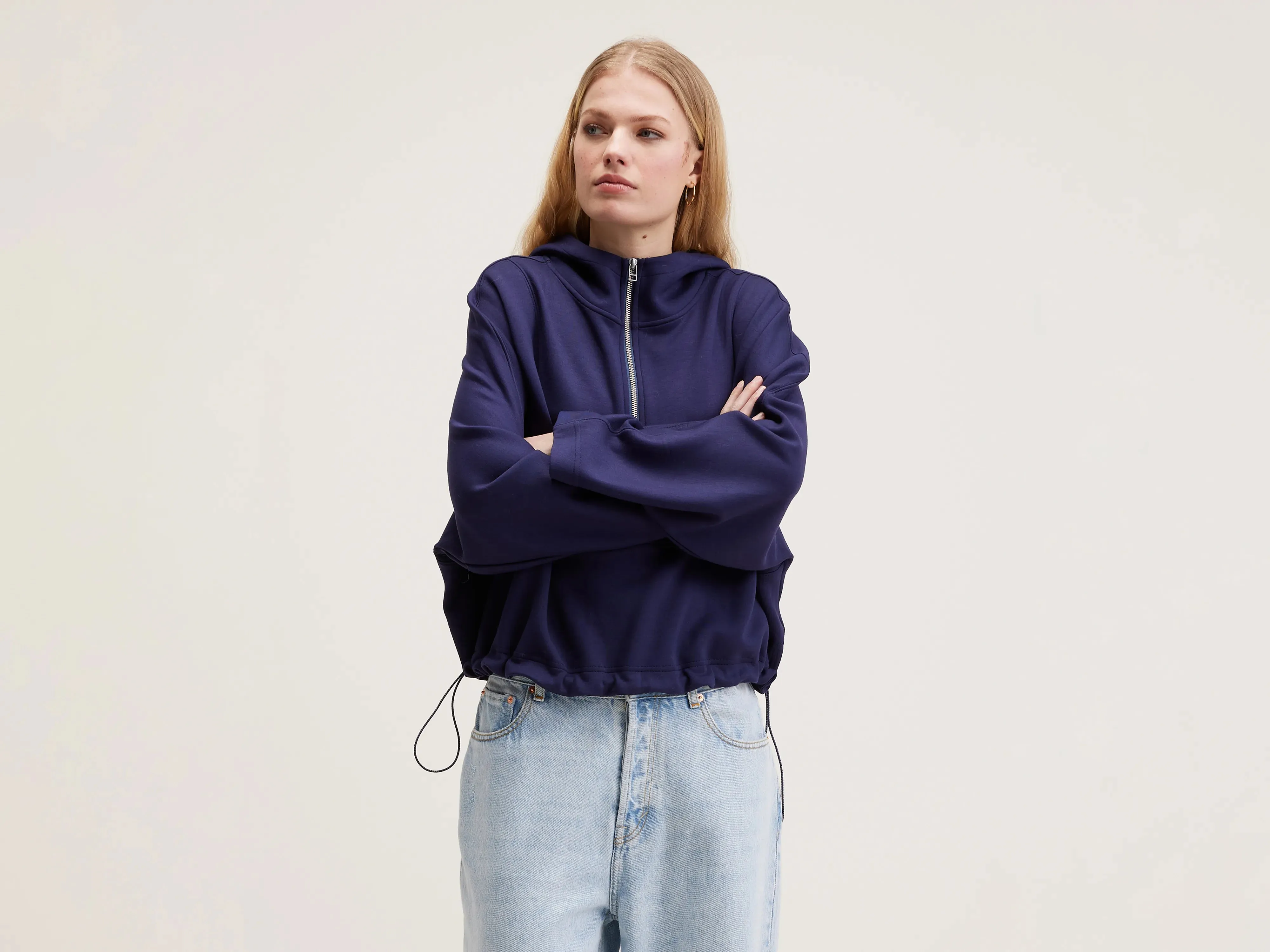 Tates wide-sleeve hoodie (242 / W / NAVAL)
