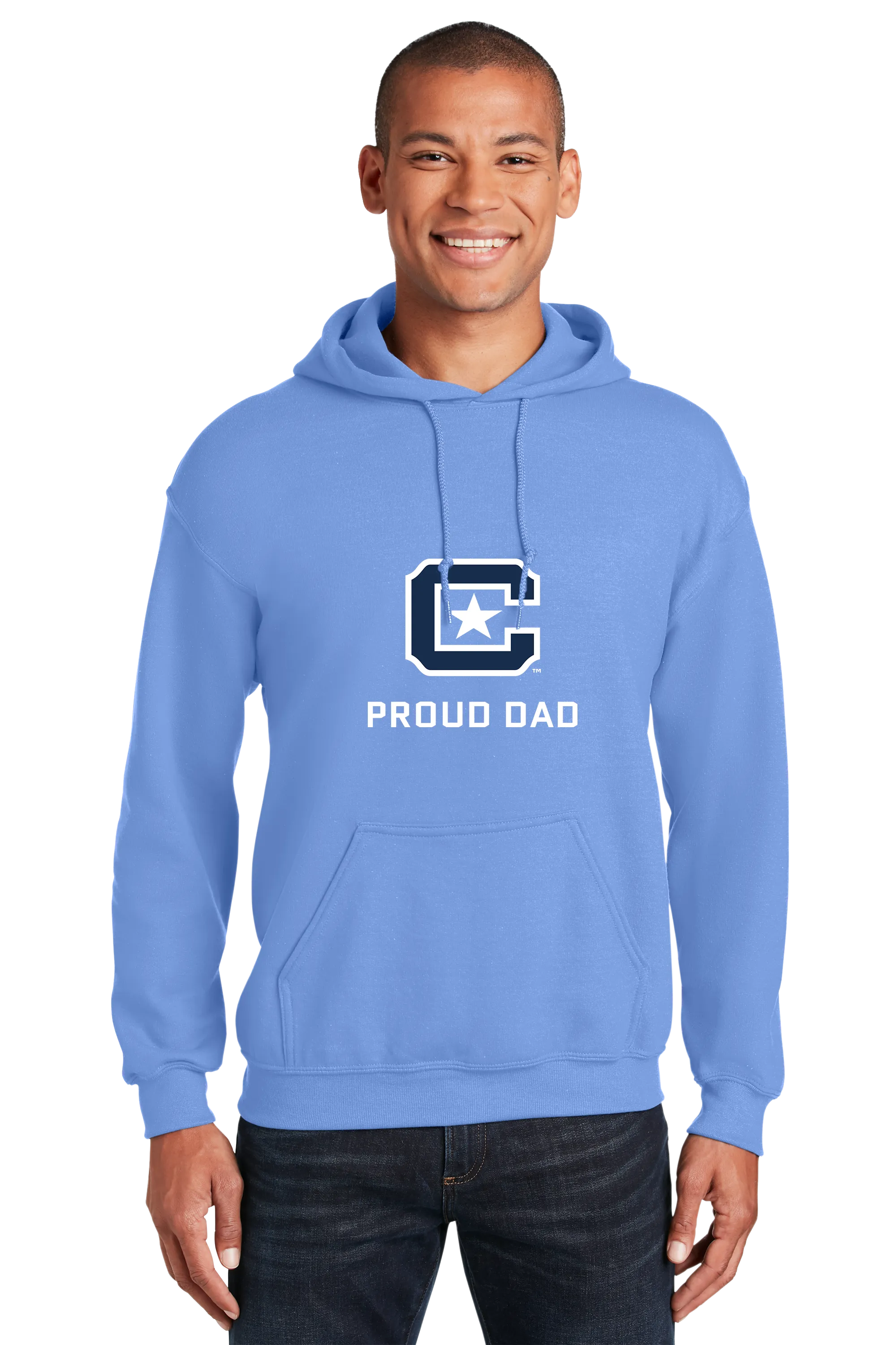 The Citadel Block C Star logo, Proud Dad,  Heavy Blend™ Hooded Sweatshirt