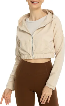Women Cropped Hoodie Y2K Zip Up Hooded Sweatshirt Long Sleeve Crop Jacket Fall